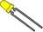 3mm 5V LED Gelb Diffus mit Vorwiderstand 60° Typ HLMP-1620