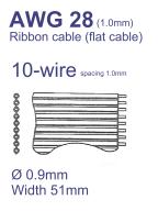 Flachbandkabel AWG28 50-adrig RM=1mm