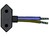 Mains Cable 2x0.75mm2 Black 2m Swiss Type 11 (Europlug)/open