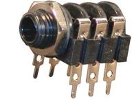 Klinken-Einbaubuchse 6.35mm stereo Kunststoff 3xOeffner Loetoese