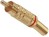 Cinch-Kabelstecker rot Metall vergoldet 6mm-Kabelauslass