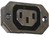 IEC Appliance Outlet Type F Female Black Screw-on Mounting Termi