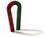 Hufeisenmagnet verjuengend, 100x48mm, AINiCo5, rot-gruen lackier