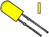 LED diffus gelb 2.5x5mm halbrund