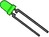 3mm LED Gruen Klar 2.4V 20mA Typ TLHG4200