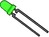 3mm LED Gruen Diffus 2.4V 20mA Typ TLHG4400